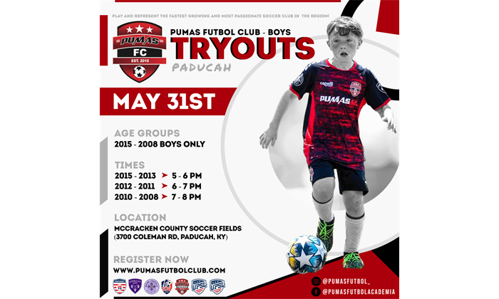 Pumas FC - Boys Tryouts - May 31st